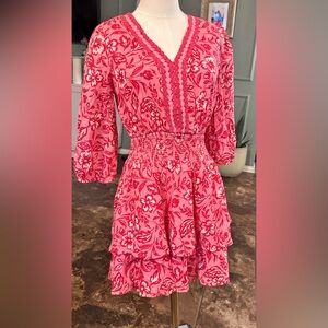 Chic Pink Floral Mini Dress